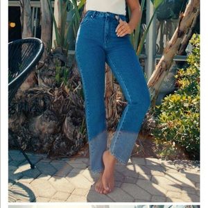 Rollas original straight jeans in Ashley blue